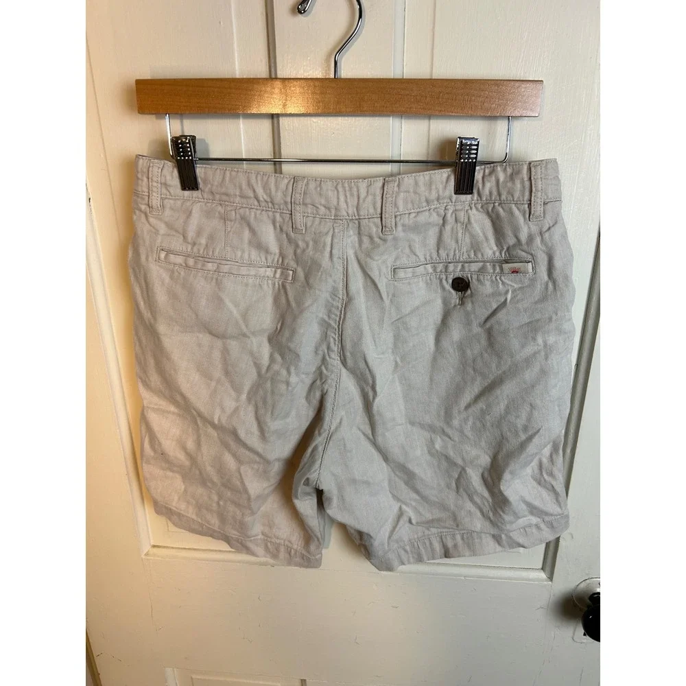Faherty Tradewinds Linen Blend Shorts Mens 30 Beige MBU2304-DOR Organic Cotton